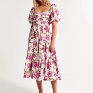Abercrombie Emerson Dress Purple Floral Midi Medium